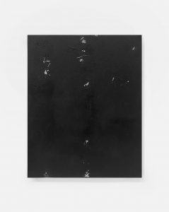 Minimalistic black painting on canvas by Esther Miquel