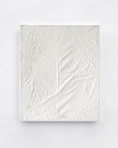 Minimal painting on recycled cotton cloth by Esther Miquel - Barcelona