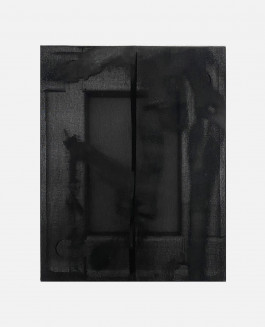 Minimalist black painting painted by the minimalist artist Esther Miquel based in Barcelona, Spain.