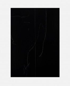 Minimalist black painting painted by the minimalist artist Esther Miquel based in Barcelona, Spain.